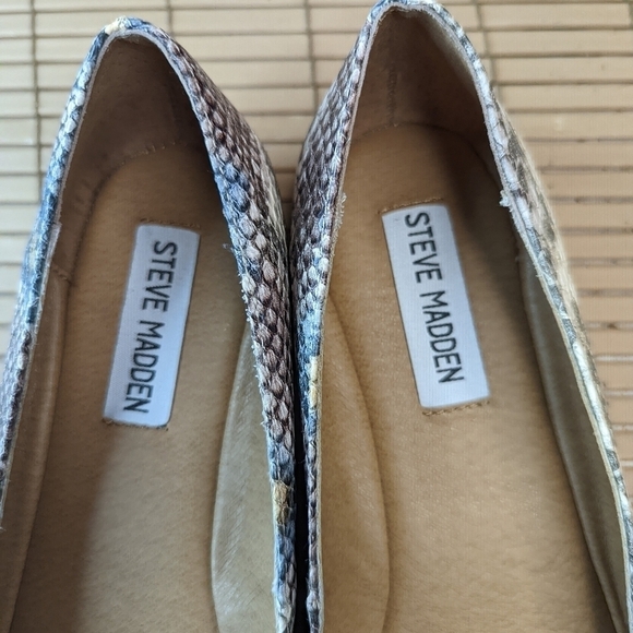 Steve Madden Danni Ballet flats Python Snake Print  Leather Womens Size 7M. New - Picture 6 of 9